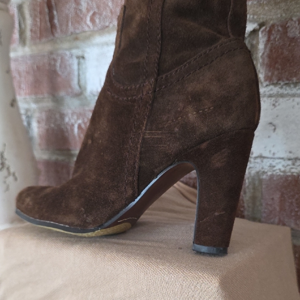 Brown Suede Knee-High Boots - Picture 8 of 16